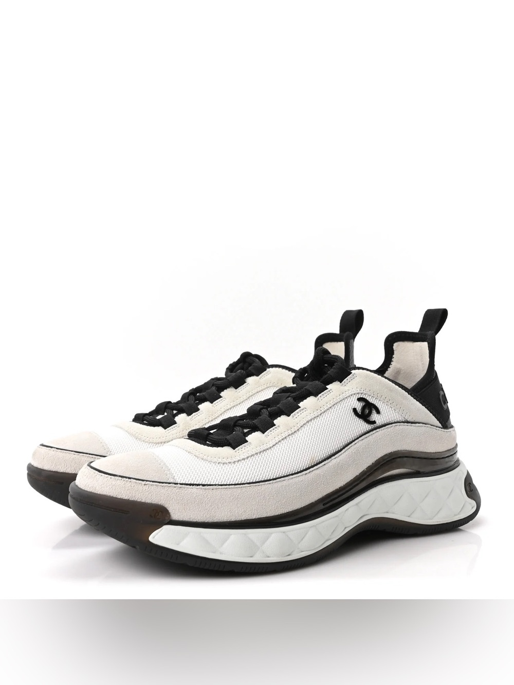 Chanel Velvet Calfskin Mixed Fibers CC Sneakers- 41.5